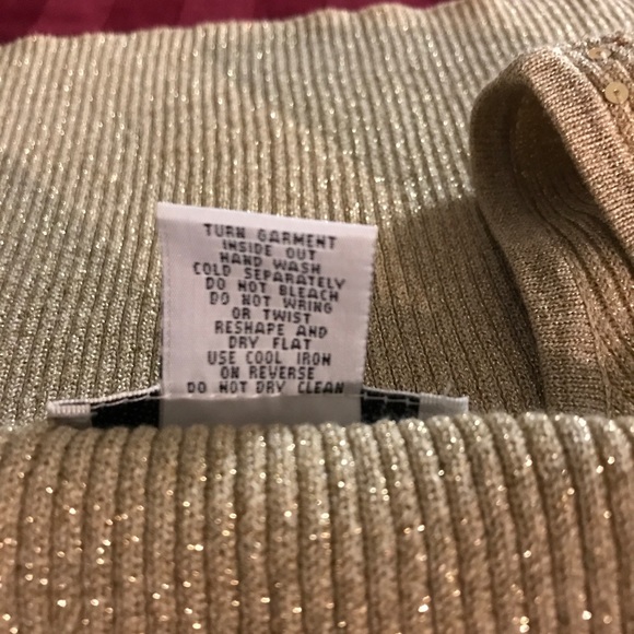 Once Again gold metallic tank top w/ gold sequins - Picture 8 of 8